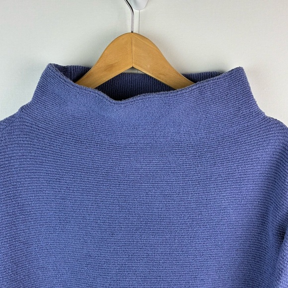 Free People Ottoman Slouchy Ribbed Mock Neck Tunic Sweater powder blue sz Small - Picture 4 of 7